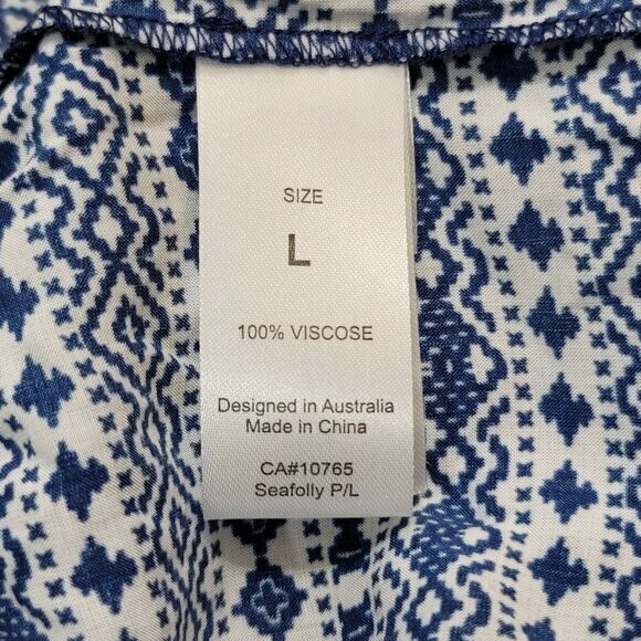 Seafolly Jacquard Print Playsuit Romper L Blue - Picture 7 of 8